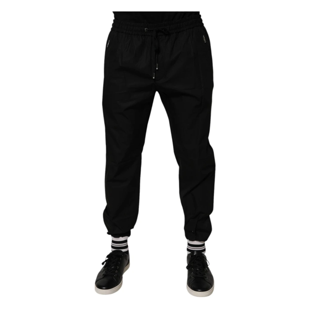 Dolce & Gabbana Men's Black Sweatpants, 2XL, Cotton Jogger Joggers