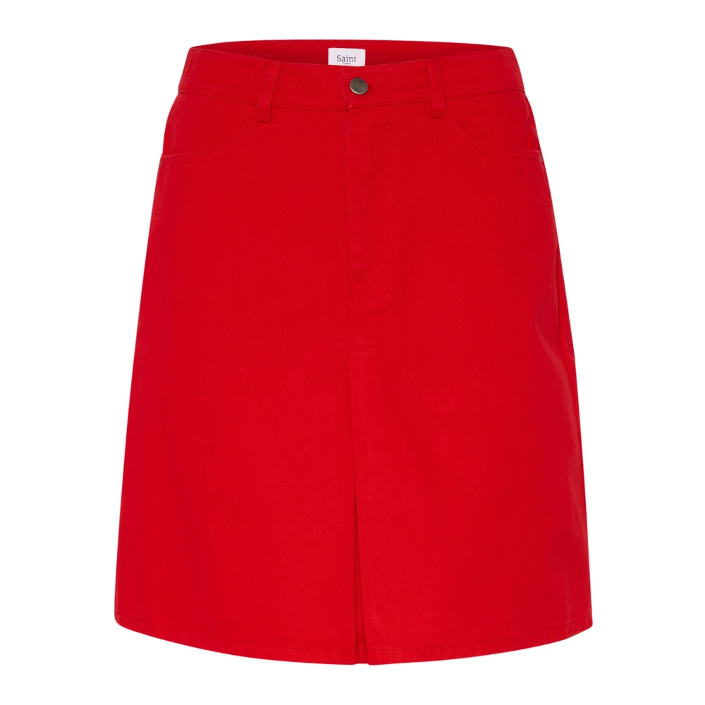 Saint Tropez Denim Rok Flame Scarlet Red Dames