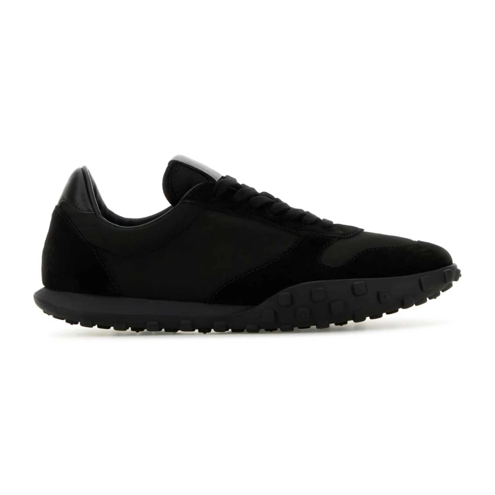 Jil Sander Svarta Tyg Mocka Sneakers Black, Herr