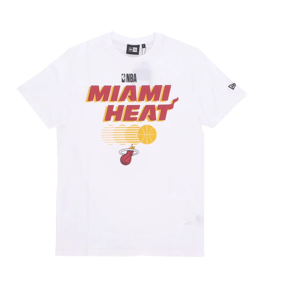 New Era Men's White Training, Xl, Miami Heat Nba Graphic Tee