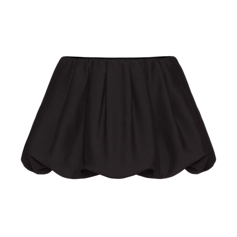 Black pleated 2025 mini skirt silk