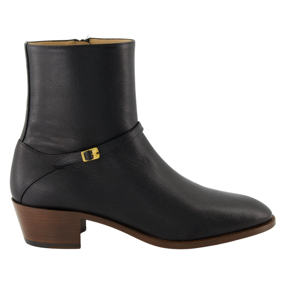 Valentino Garavani Black Pat Ankle Boot - Male - Cowboy & Biker Boots - 9 Uk - Shoes