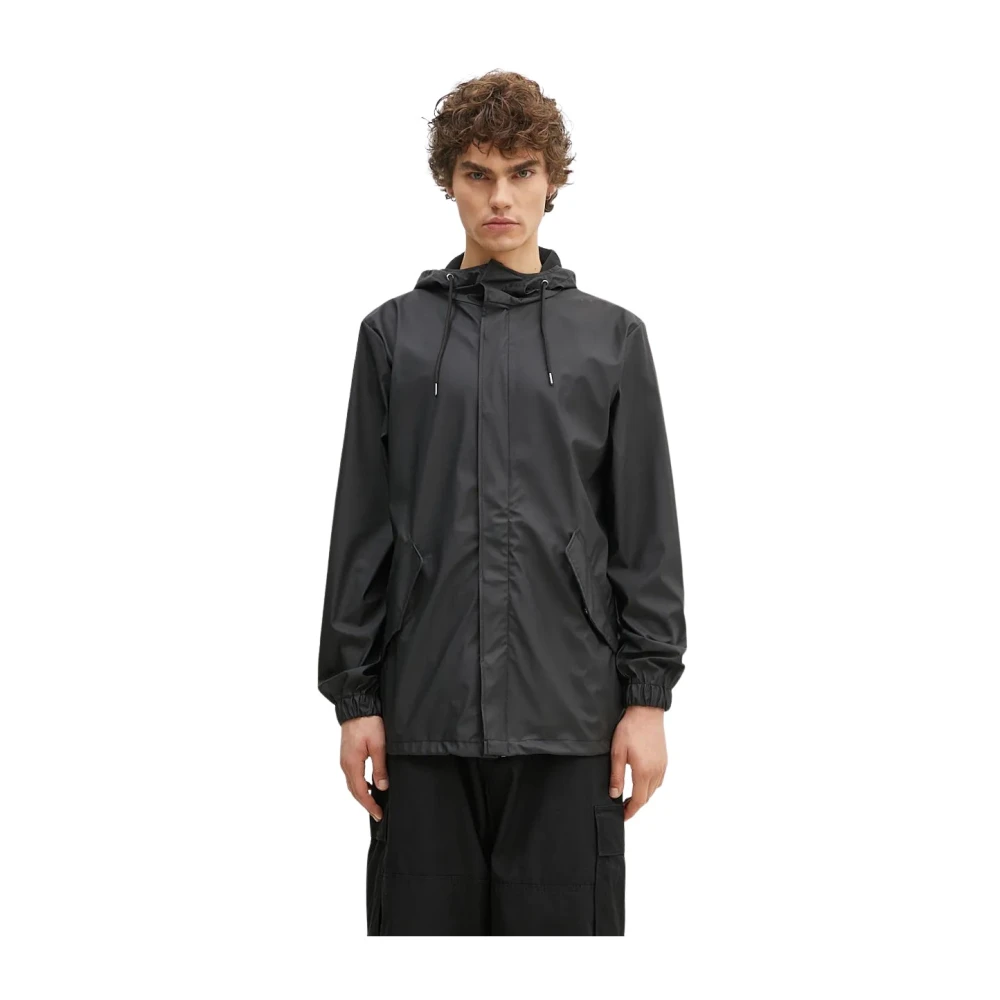 Rains Uomo Nero Giacche, L, New,