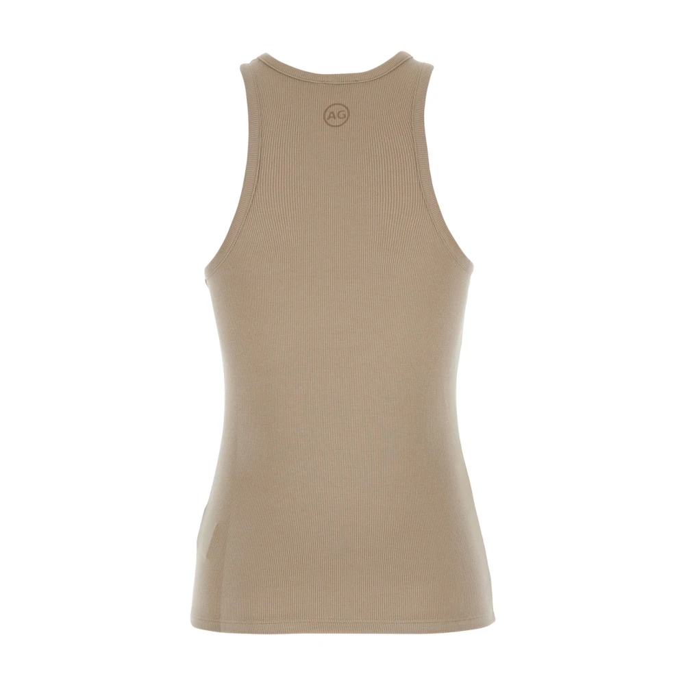 adriano goldschmied Beige Top met Logo op de Achterkant Modal Mix Beige Dames