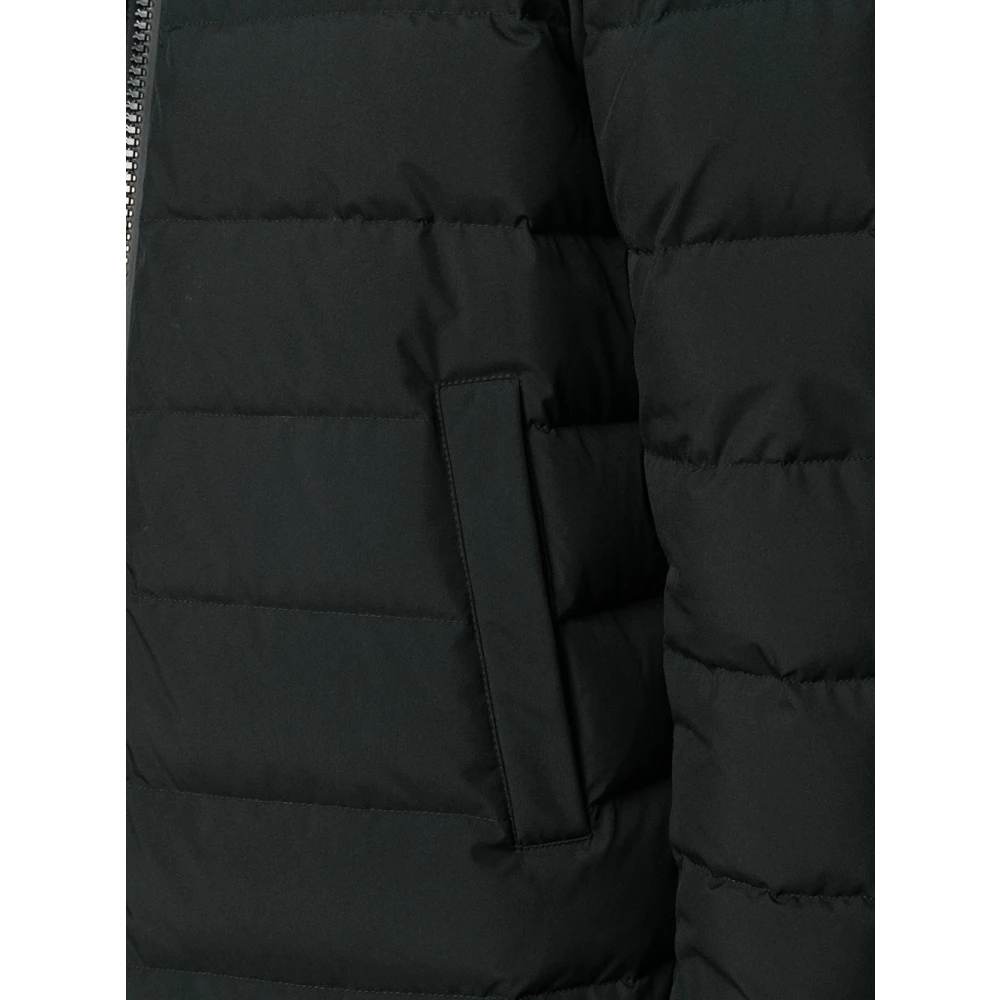 Herno Zwarte gewatteerde jas met capuchon Black Heren