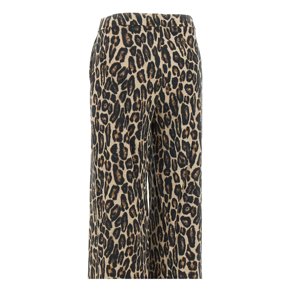 Theory Luipaardprint Wollen Broek Multicolor Dames