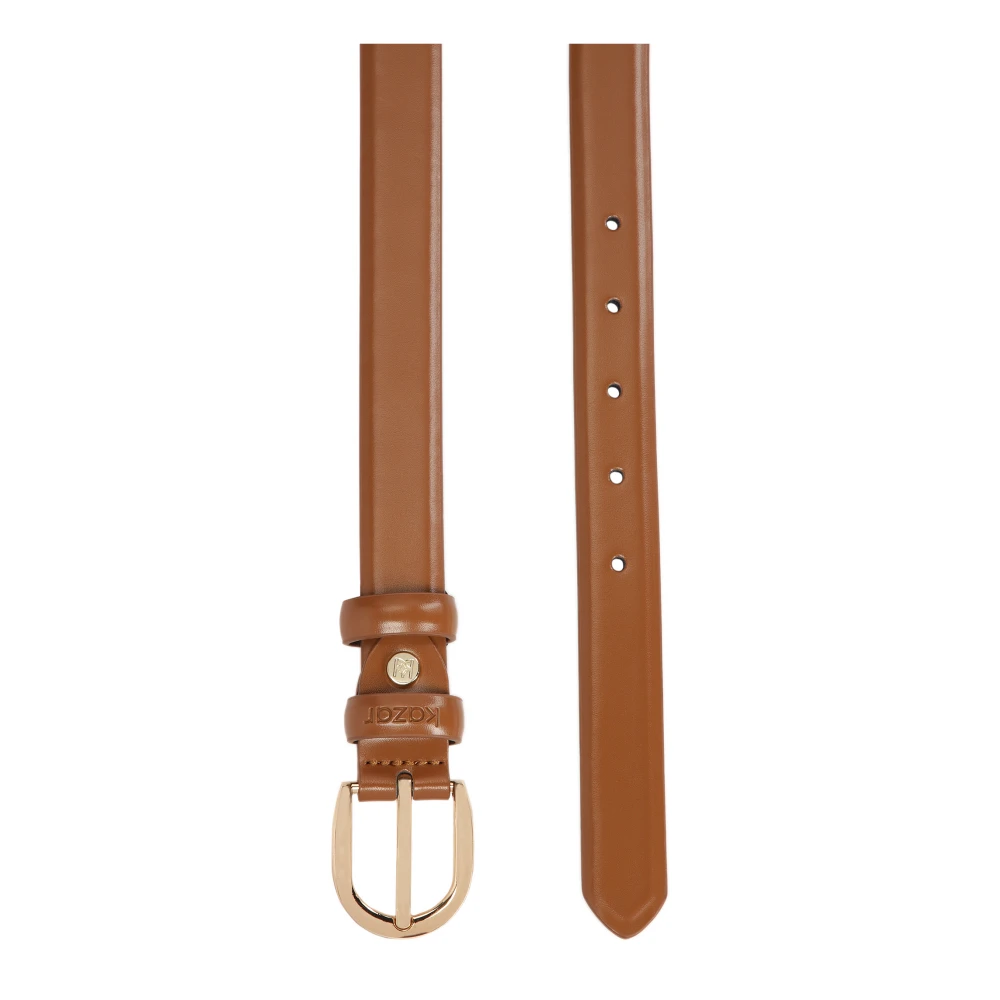 Kazar Klassieke smalle riem van glad leer Brown Dames
