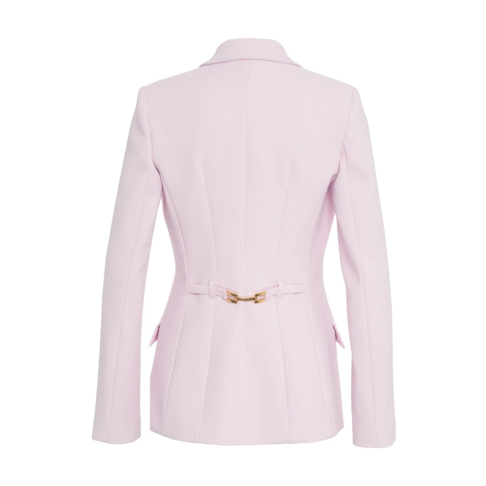 Elisabetta Franchi Roze Blazer met Metallic Details Pink Dames
