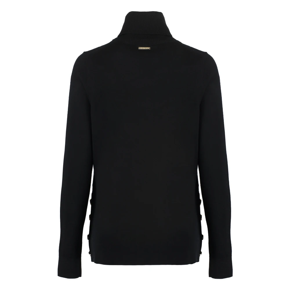Michael Kors Merino Wol Coltrui met Logo Detail Black Dames