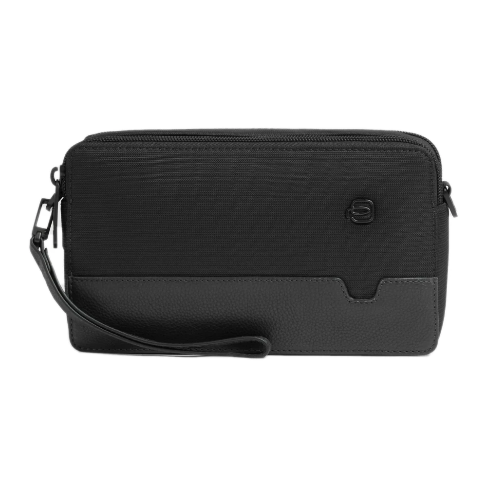 Piquadro Homme Noir Sacs, Taille: One Size Clutch Avec Deux Compartiments