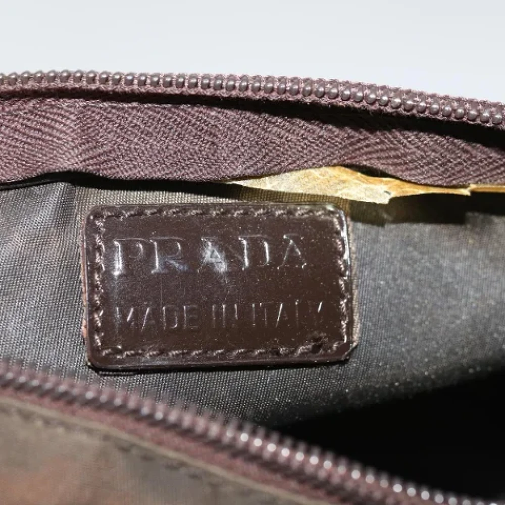Prada Vintage Pre-owned Fabric clutches Brown Dames