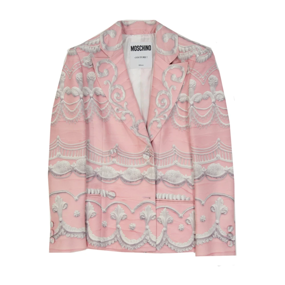 Moschino Roze Bedrukte Jas voor Vrouwen Pink Dames