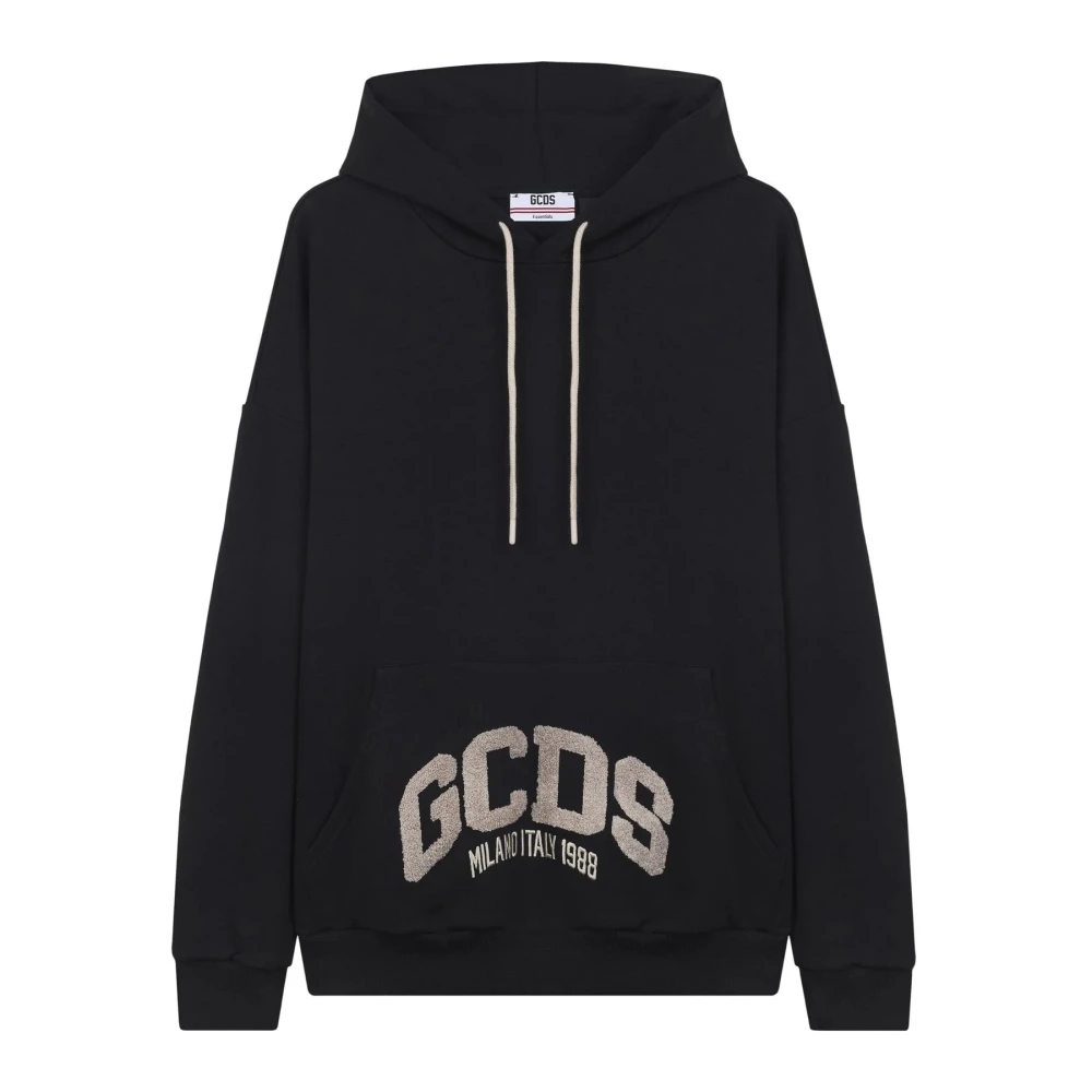 Gcds Men's Black Logo Lounge Hooded Sweatshirt - Hoodies - L - Sweatshirts & Hoodies