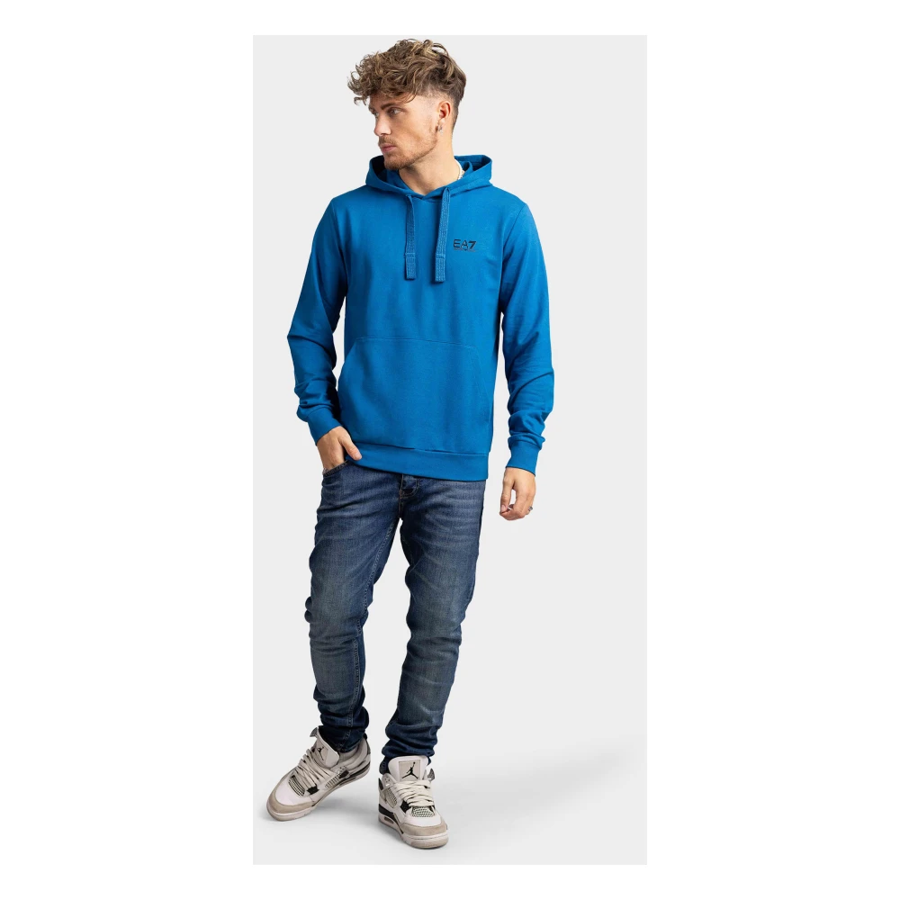 Emporio Armani Blauwe Core Identity Hoodie voor Heren Blue Heren