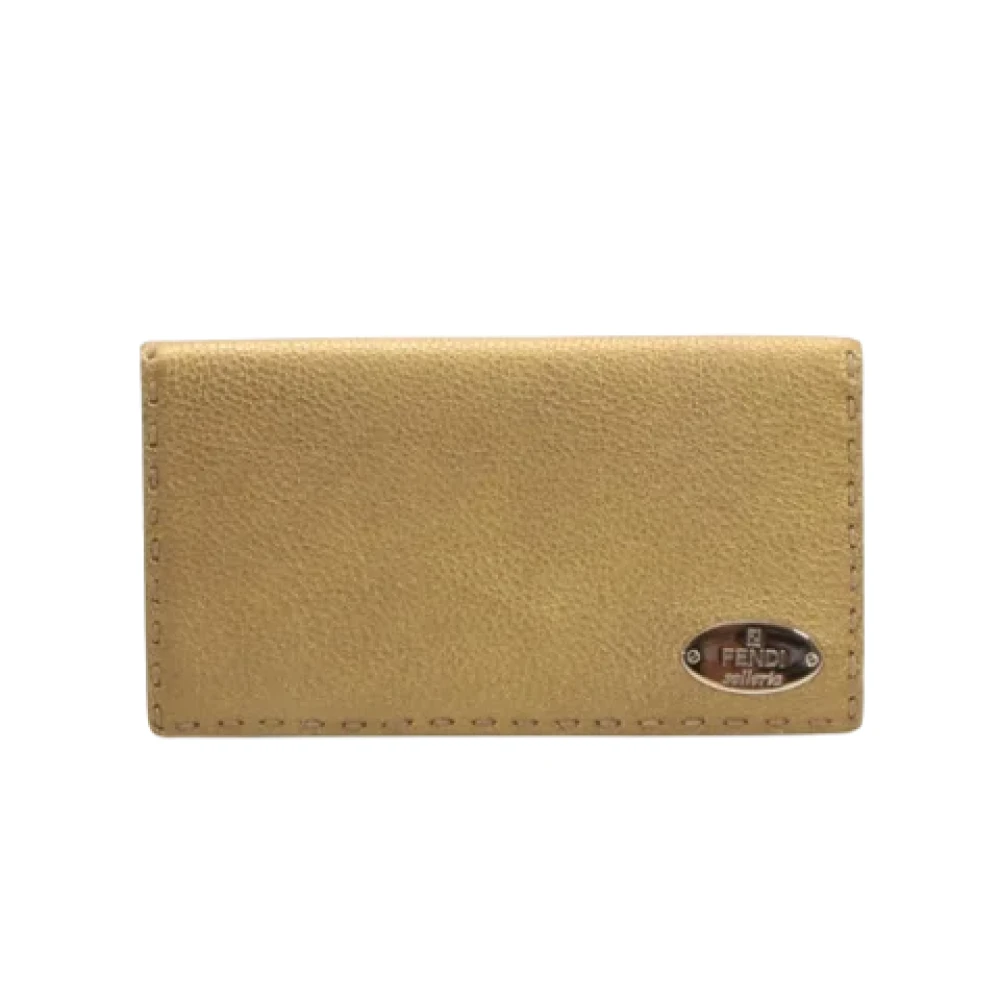 Fendi Vintage Pre-owned Leather wallets Beige Dames