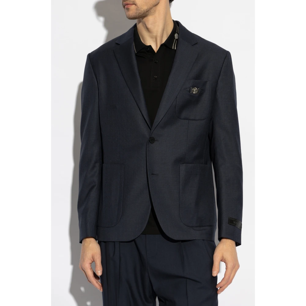 Versace Wollen blazer Blue Heren