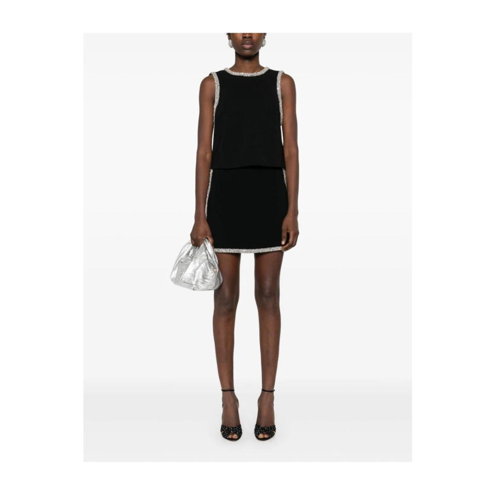 alice + olivia Zwarte Top met Kristallen Versiering Black Dames