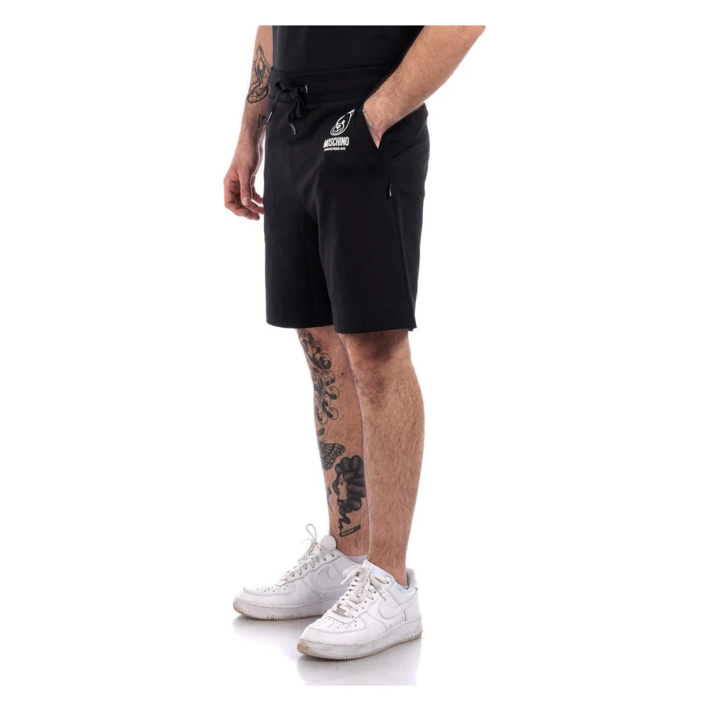 Moschino Zwarte katoenen shorts met voorzakken Black Heren