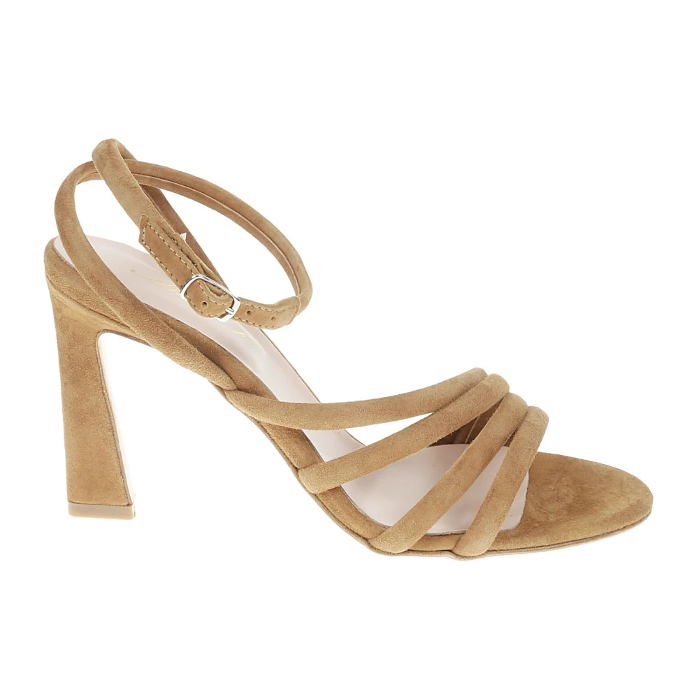 Strappy Suede Sandal med Ankelstropp