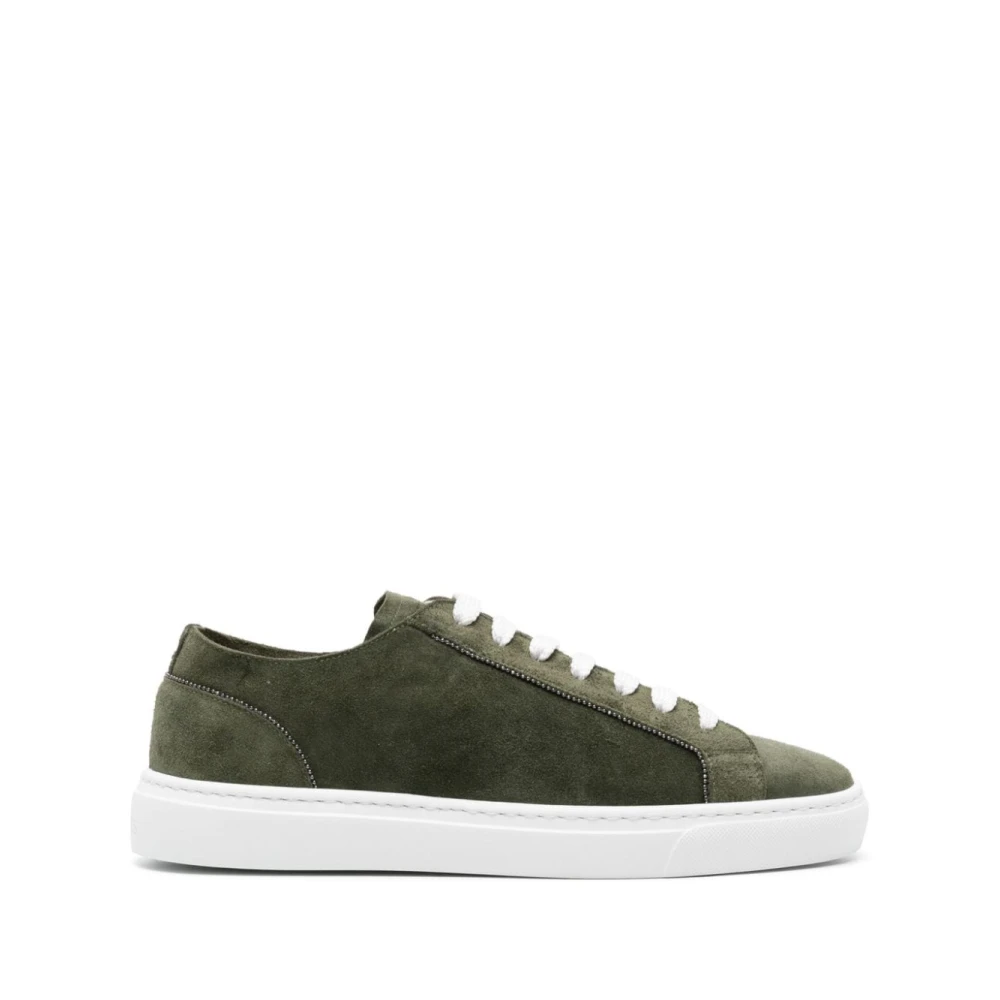 Doucal’s Groene Suède Ketting Sneakers Dames Schoenen