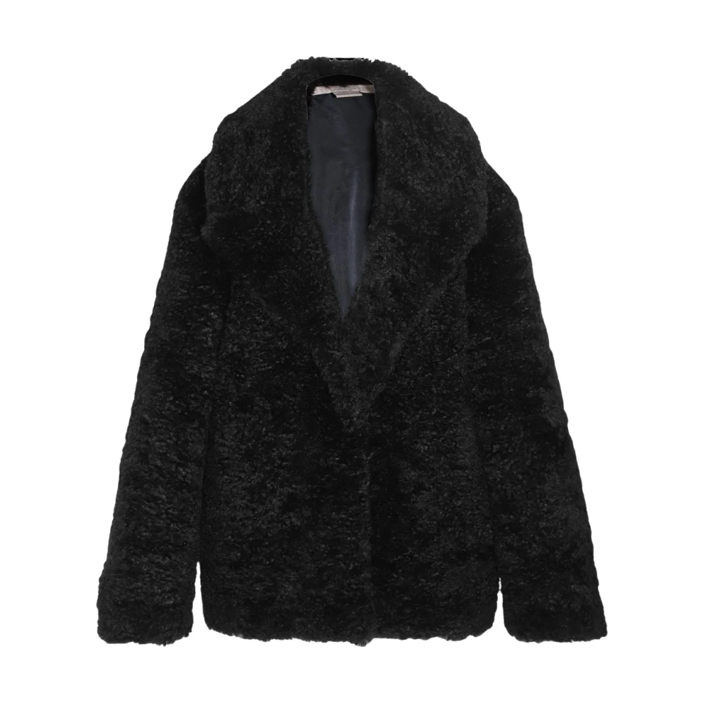 Stella Mccartney Blauwe Bontjas Lange Mouwen Black Dames