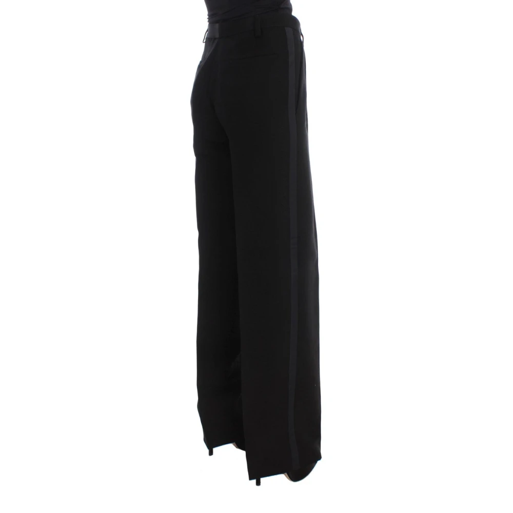 Ermanno Scervino Chique Zwarte Wijde Pijp Zijdeblend Jeans Black Dames