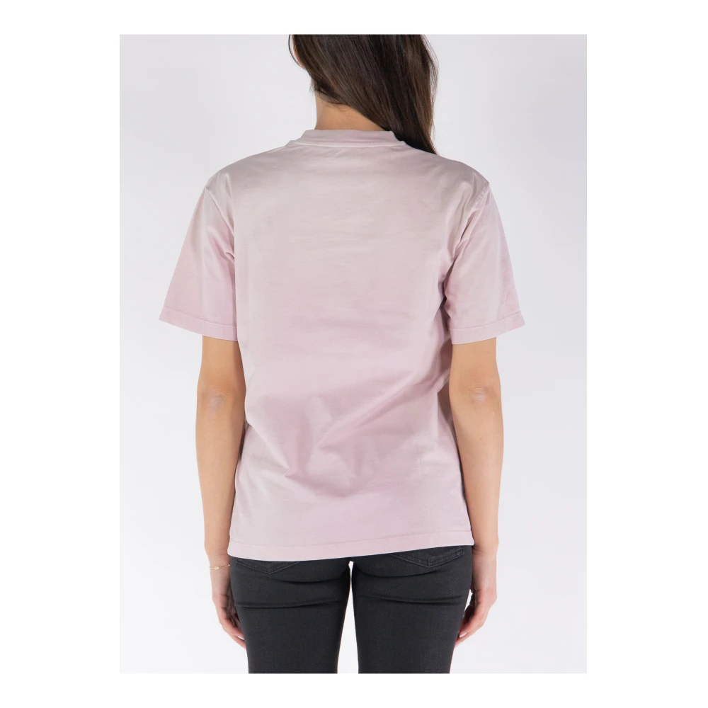 Off White Casual Tee Was Shirt Pink Dames