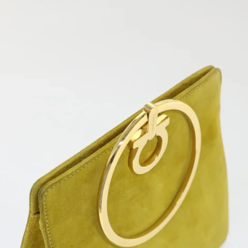 Salvatore Ferragamo Pre-owned Suede handbags Yellow Dames