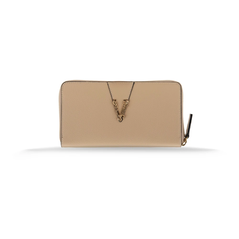 Versace Dames ritsportemonnee met leren afwerking Beige Dames