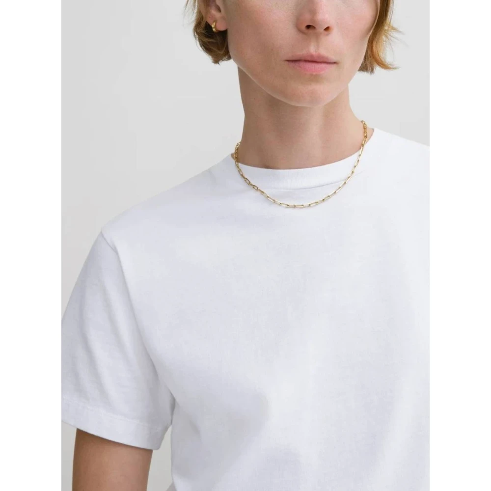 TotêMe Witte Katoenen Tee Klassieke Crewneck White Dames