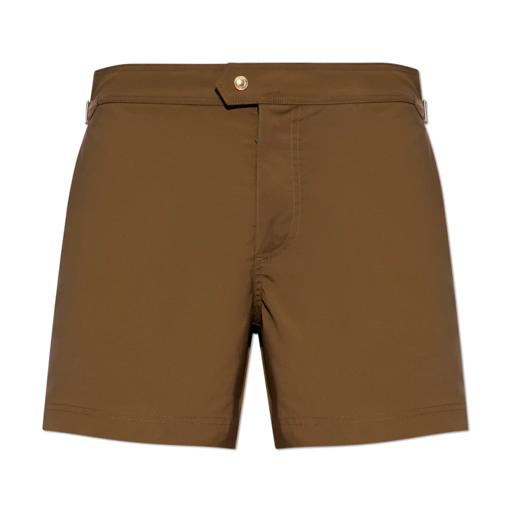 Tom Ford Groene Zwemkleding Ss25 Stijlvolle Shorts Green Heren