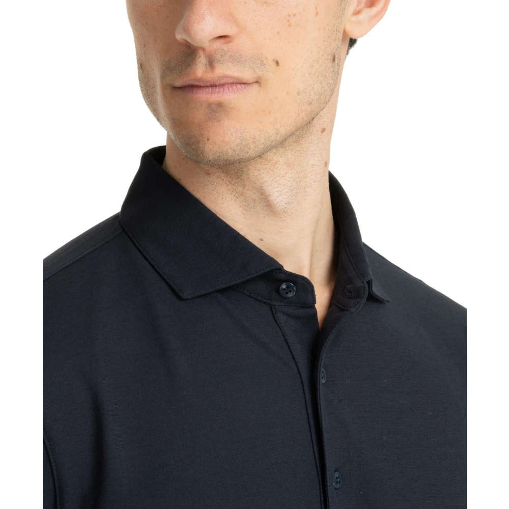 Lardini Effen Polo Shirt met 3 Knopen Blue Heren