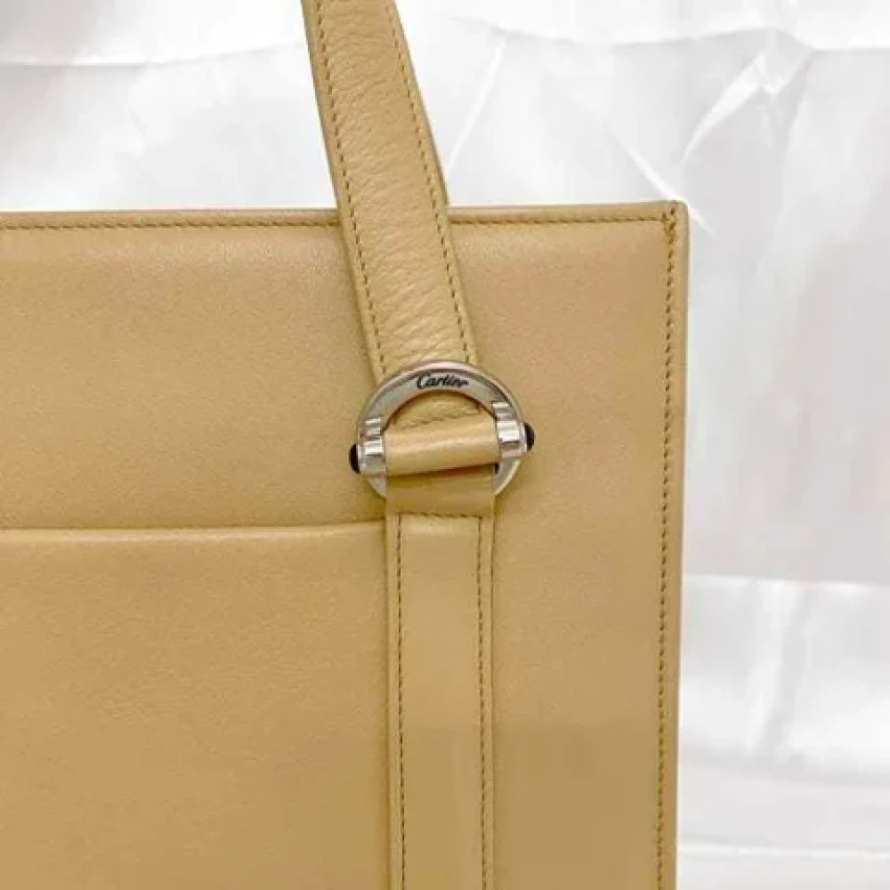 Cartier Vintage Pre-owned Leather handbags Beige Dames