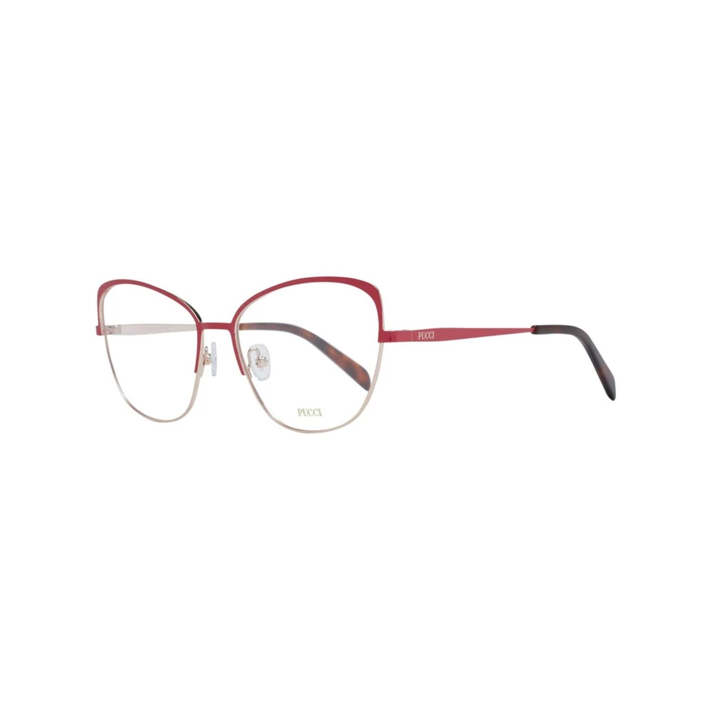 Pucci Women's Red Glasses, One Size, Cat Eye Metal Optical Frames