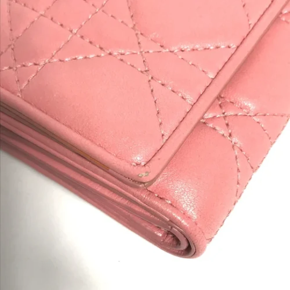 Dior Vintage Pre-owned Leather wallets Pink Dames