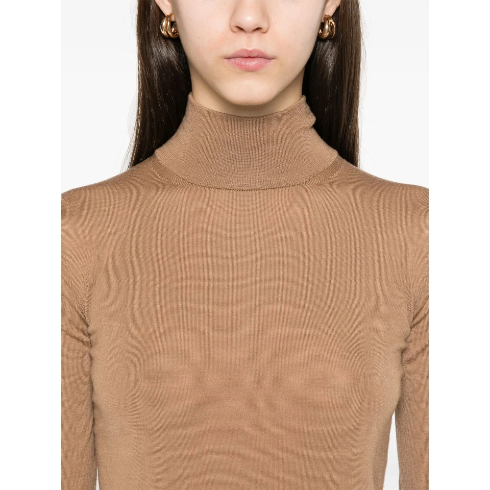 Max Mara Kameelbruin Gebreide Coltrui Brown Dames