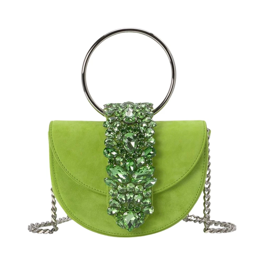Alma en Pena Maan Flap Clutch Tas Green Dames