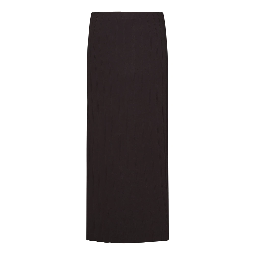 Remain Birger Christensen Bruine Geribbelde Gebreide Midi Potloodrok Brown Dames
