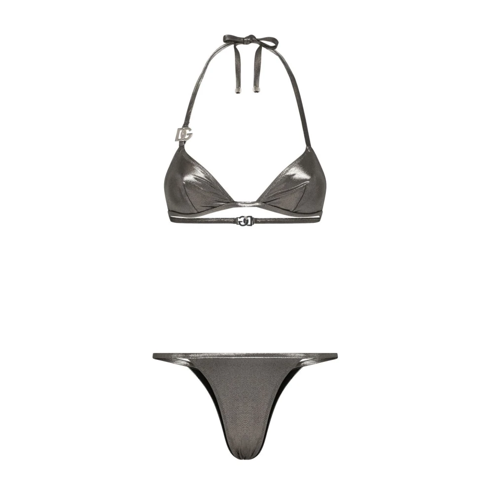 Dolce & Gabbana Zilveren Driehoek Bikini Set voor Vrouwen Gray Dames