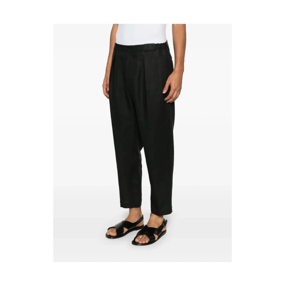 Briglia Zwarte Broek met Elastische Tailleband Black Heren