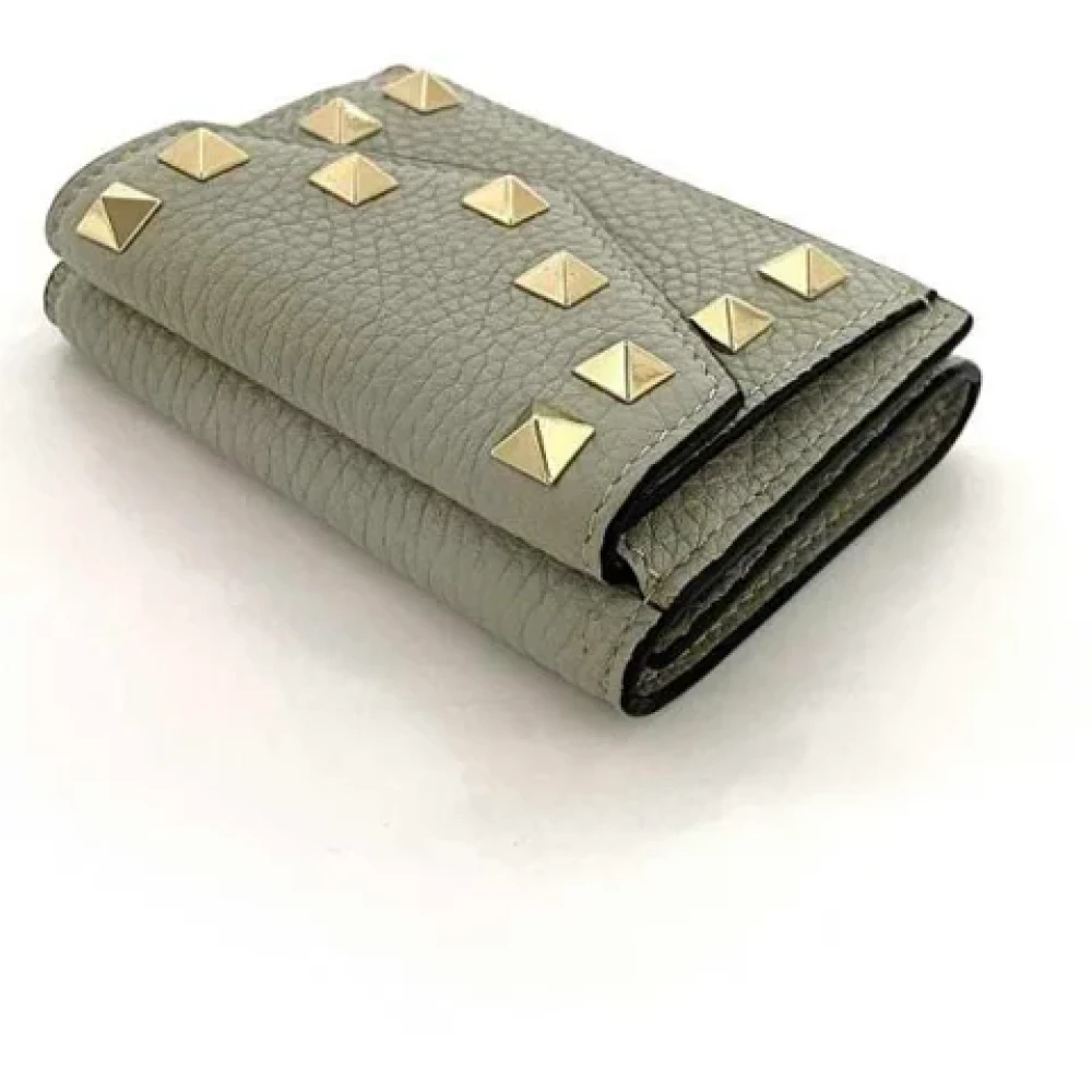 Valentino Vintage Pre-owned Leather wallets Gray Dames