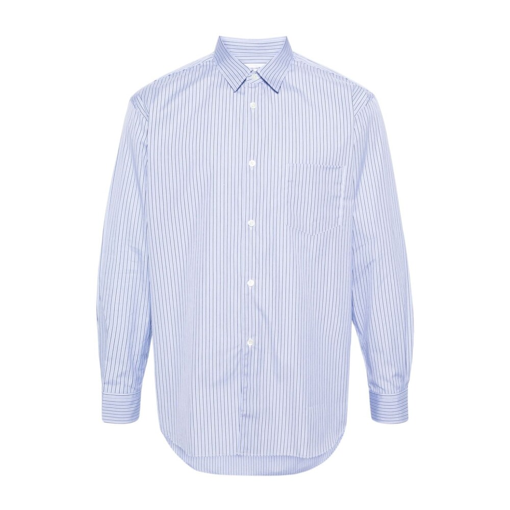 Camicia a righe con clearance colletto bianco