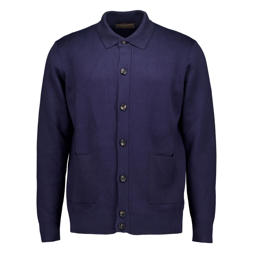 Filippo De Laurentiis Blue Cardigans, Male, 2XL, Camicia Ml