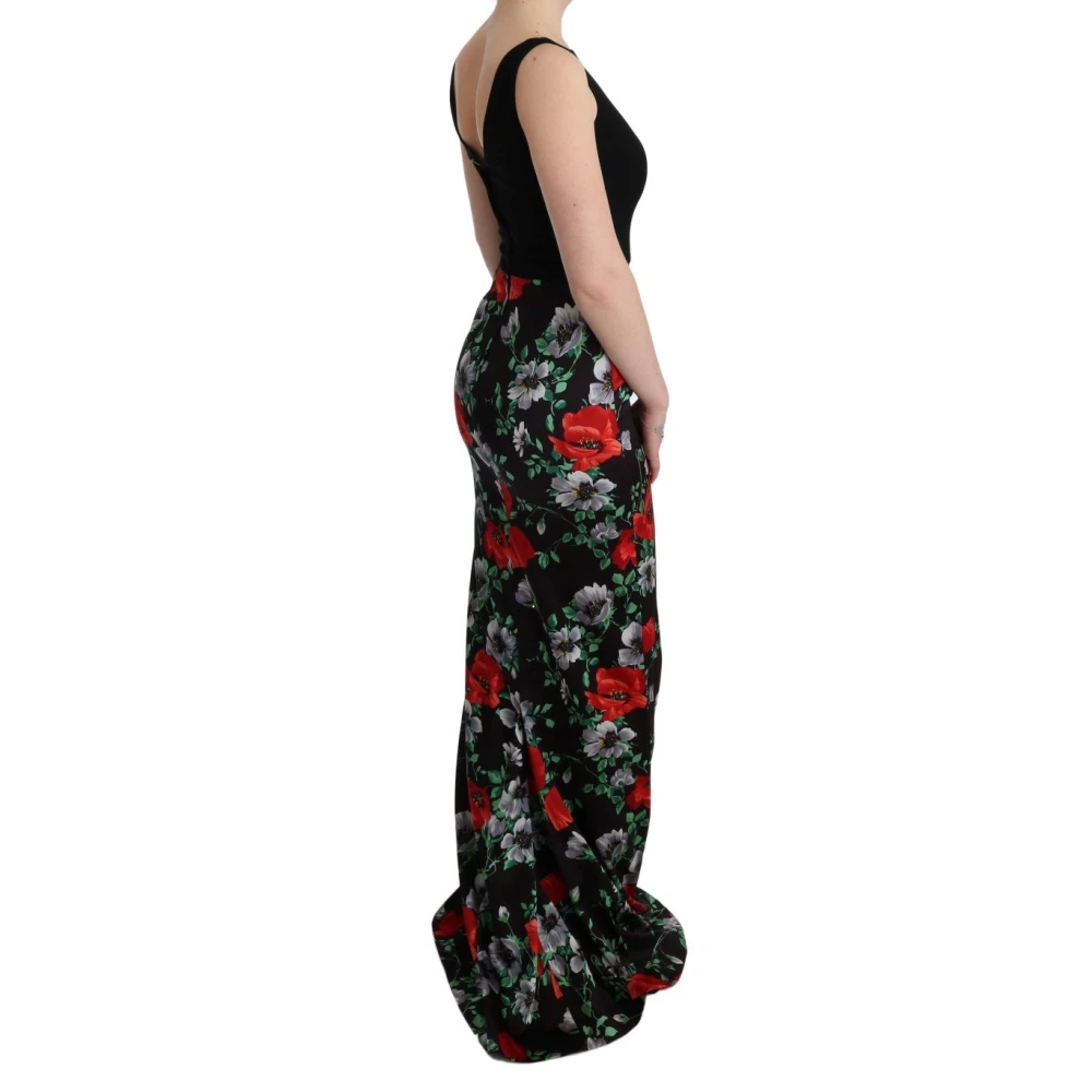Dolce & Gabbana Multicolor Bloemenprint Sheath Jurk Black Dames