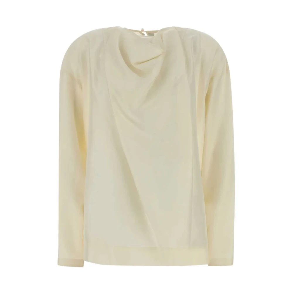 Carven Women's Beige Blouses, M, Bl406 Draped Top