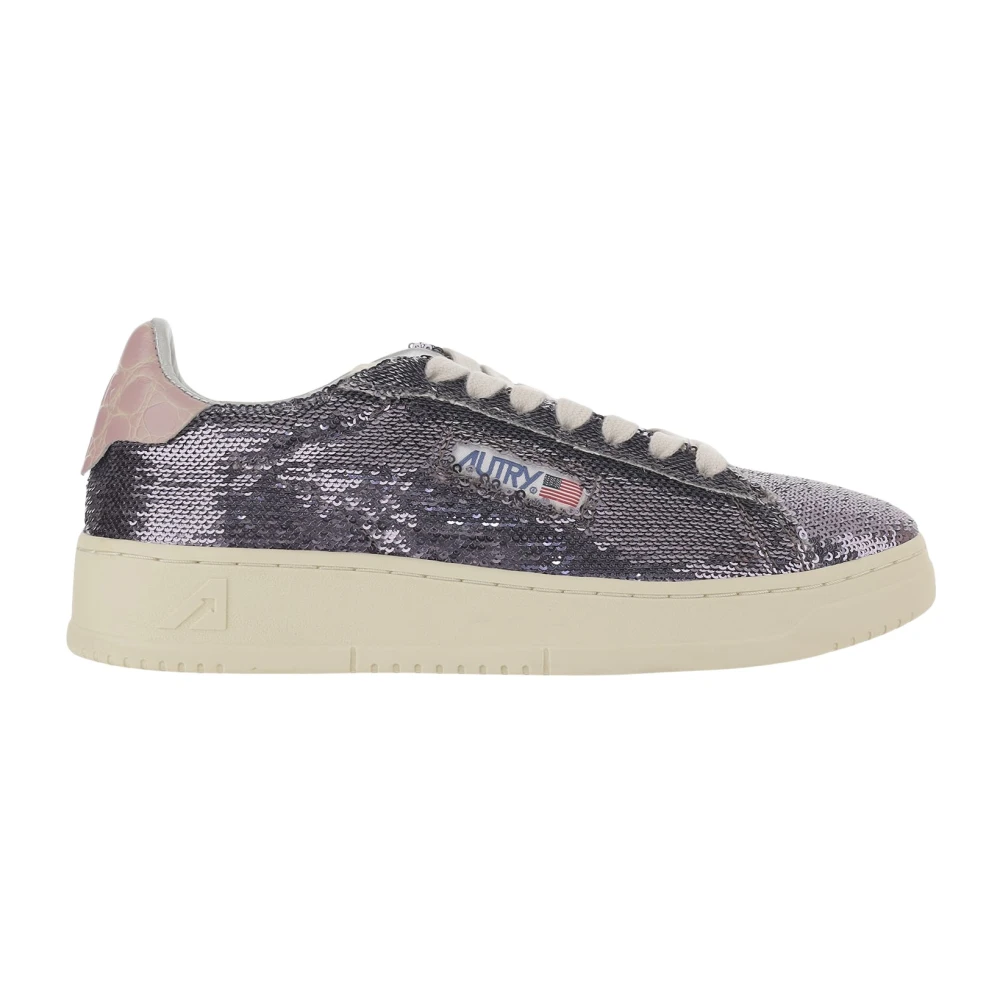 Autry Women's Purple Sneakers, 7 Uk, Dallas Low Sparkling Trainers