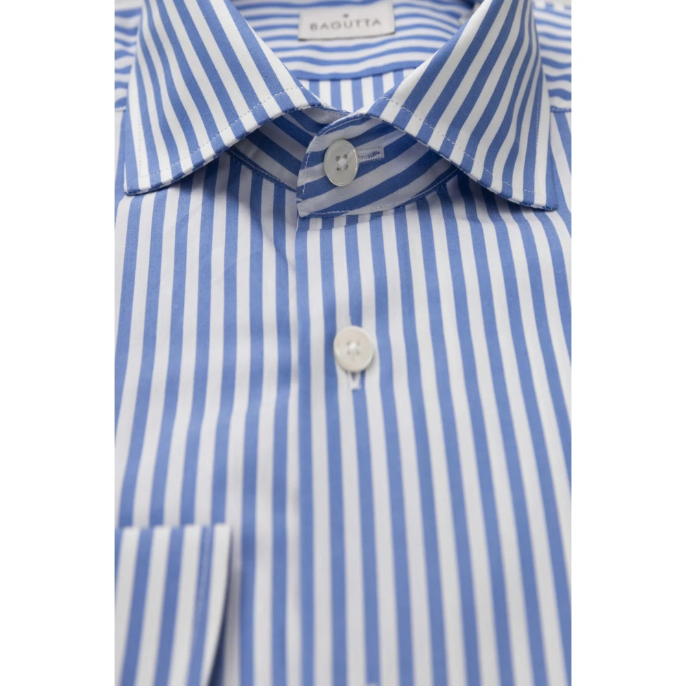Bagutta Casual Frans Kraag Overhemd Blue Heren