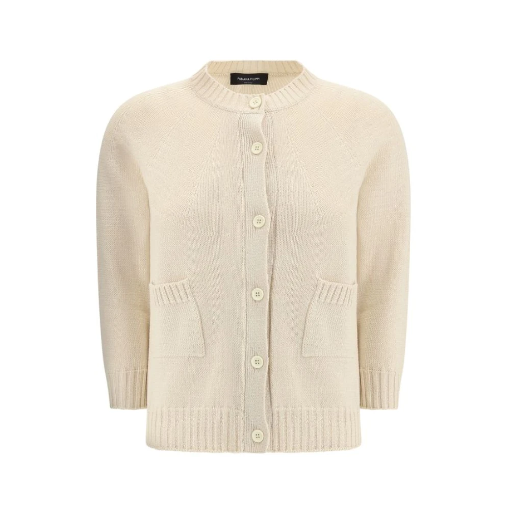 Fabiana Filippi Geribbelde Katoenen Vest Beige Dames