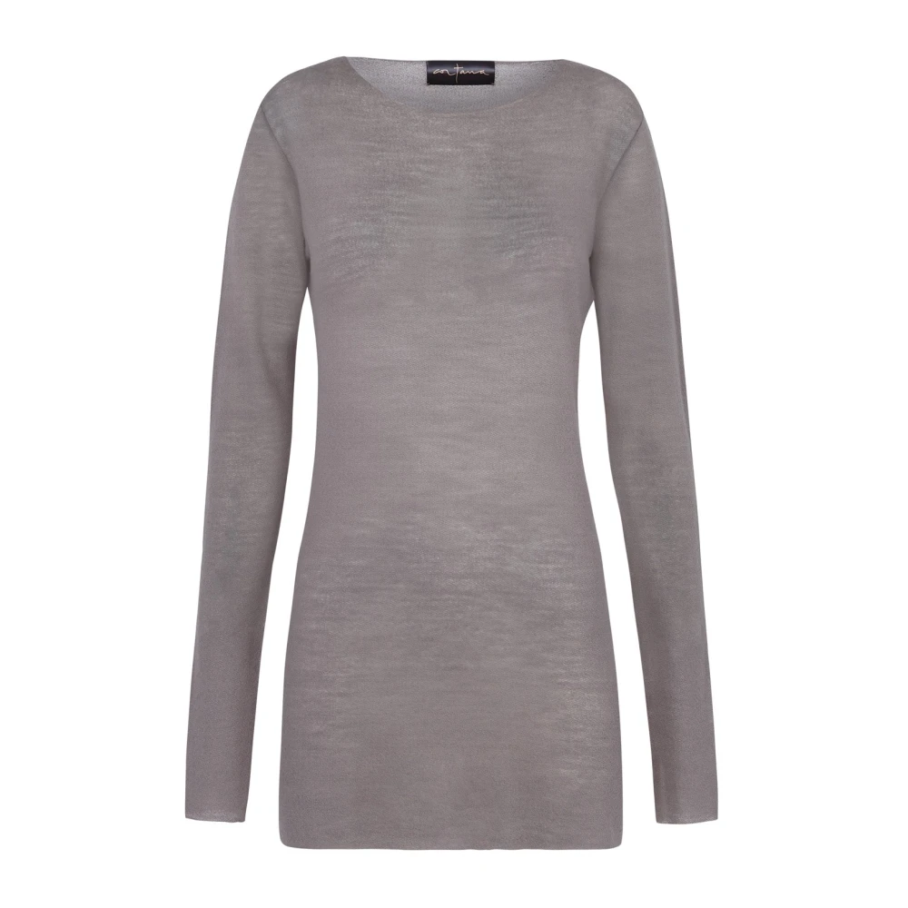 Cortana Women's Gray Round-Neck Knitwear, Xs, Jen, Top In Virgin Wool