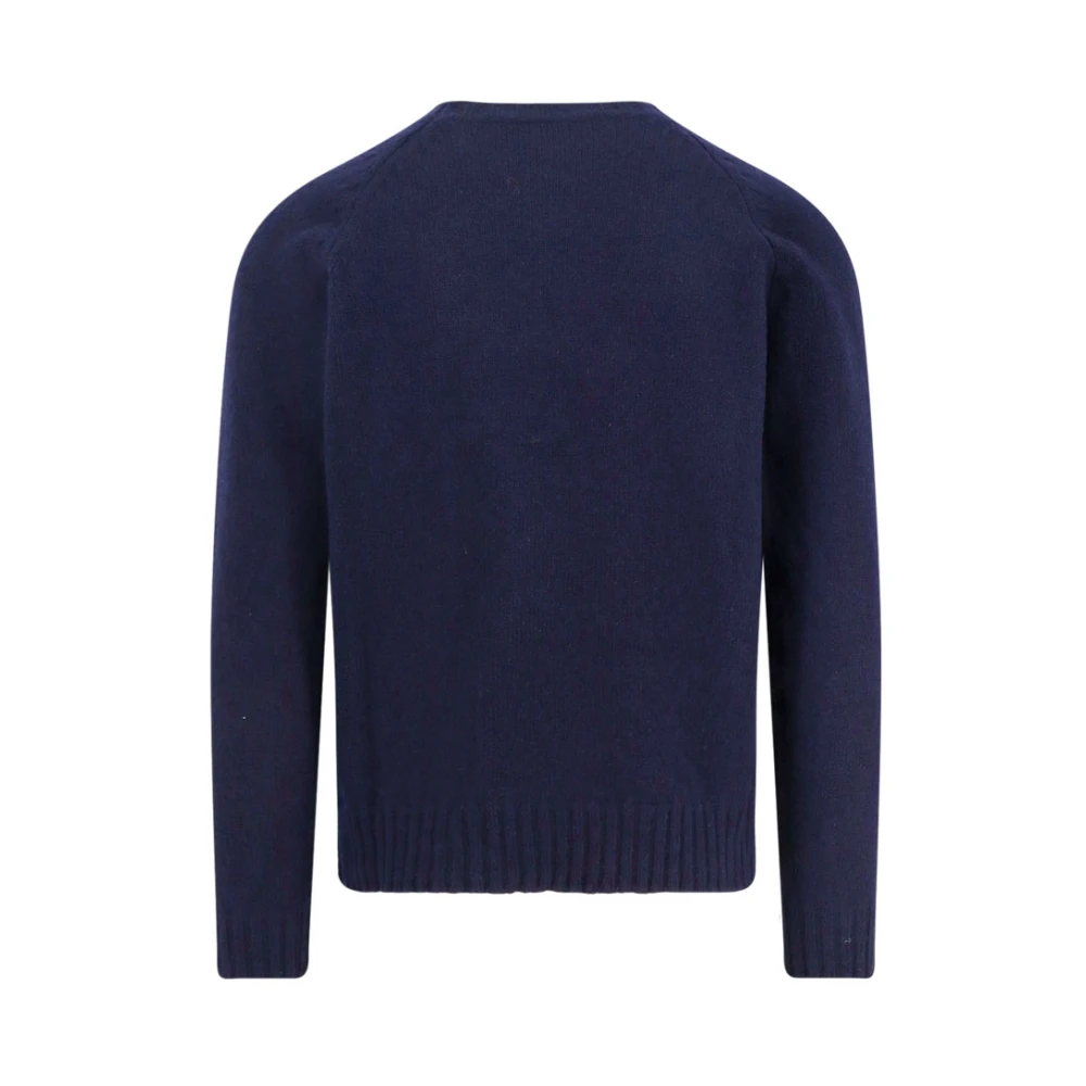 Valentino Virgin Wool VLogo Geborduurde Trui Blue Heren